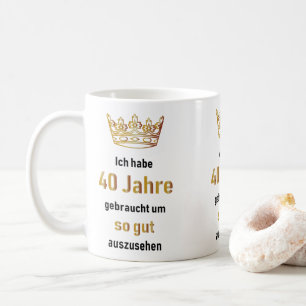 Caneca De Café Os 40 anos usado tanto bom parecer