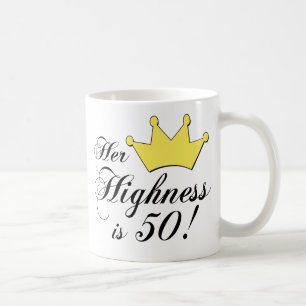 Caneca De Café os 50th presentes de aniversário, sua alteza são