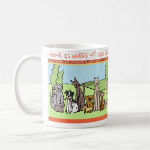 Caneca De Café Os amantes do cão agridem - Home é onde meus cã