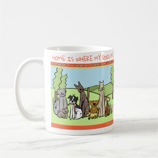 Caneca De Café Os amantes do cão agridem - Home é onde meus cães