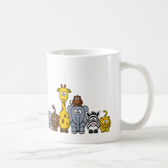 CANECA DE CAFÉ OS ANIMAIS BONITOS DA SELVA ADICIONAM SEU TEXTO (Direita)