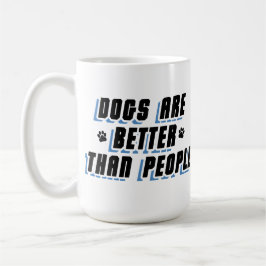Caneca De Café Os Cães São Melhores [Blk/Blu]