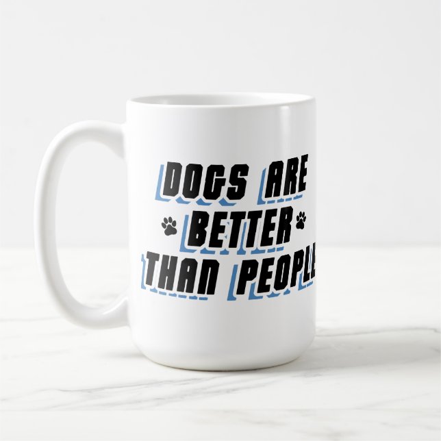 Caneca De Café Os Cães São Melhores [Blk/Blu] (Esquerda)