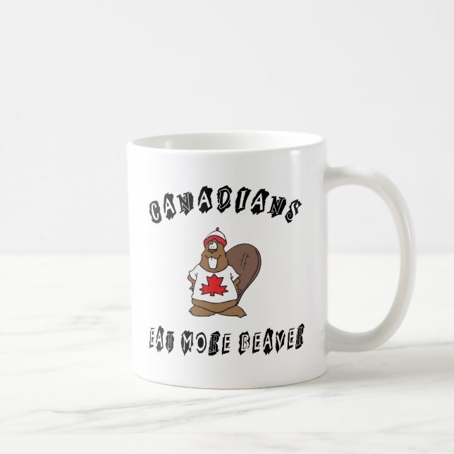 Caneca De Café Os canadenses comem mais castor (Direita)