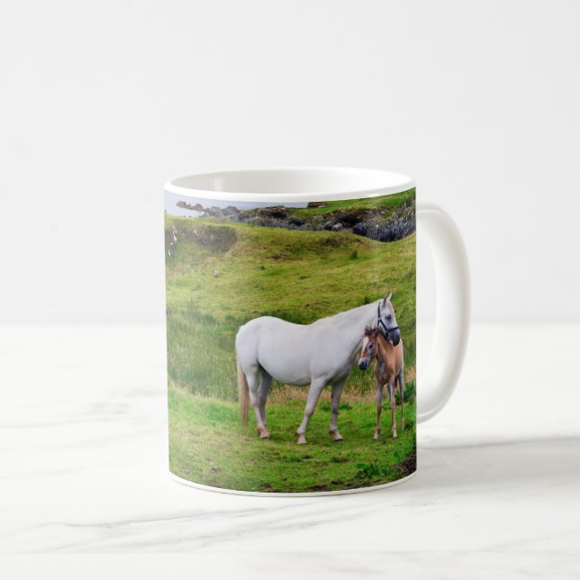 Caneca De Café Os Cavalos de Connemara | Galway, Irlanda (Frente Esquerda)