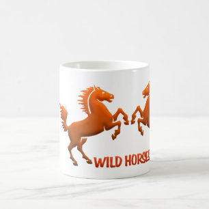 Caneca De Café Os cavalos selvagens agridem - escolha o estilo &