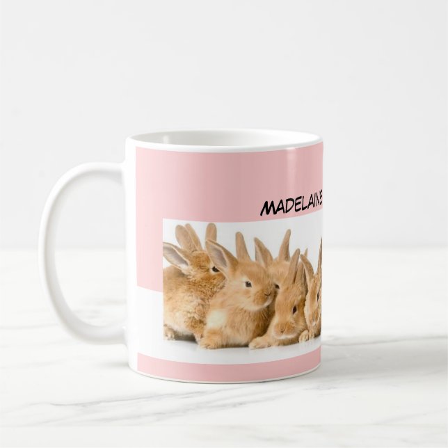 Caneca De Café Os coelhinhos da Páscoa picam personalizado (Esquerda)