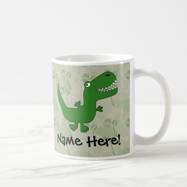 Caneca De Café Os desenhos animados do dinossauro de Rex do (Direita)