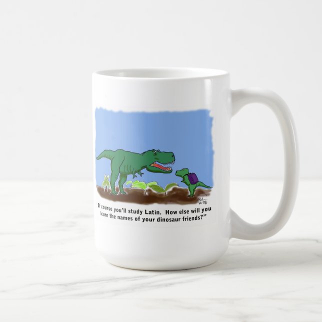 Caneca De Café Os dinossauros conhecem o latino (Direita)