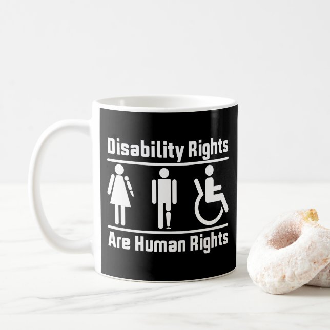 Caneca De Café Os direitos das pessoas com deficiência são direit (Com Donut)