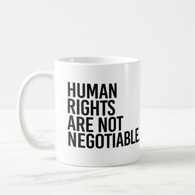 Caneca De Café Os direitos humanos não são negociáveis (Esquerda)