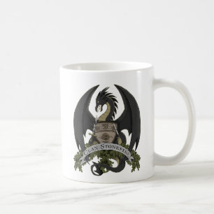 Caneca De Café Os dragões de Stonefire Crest (dragão preto) a
