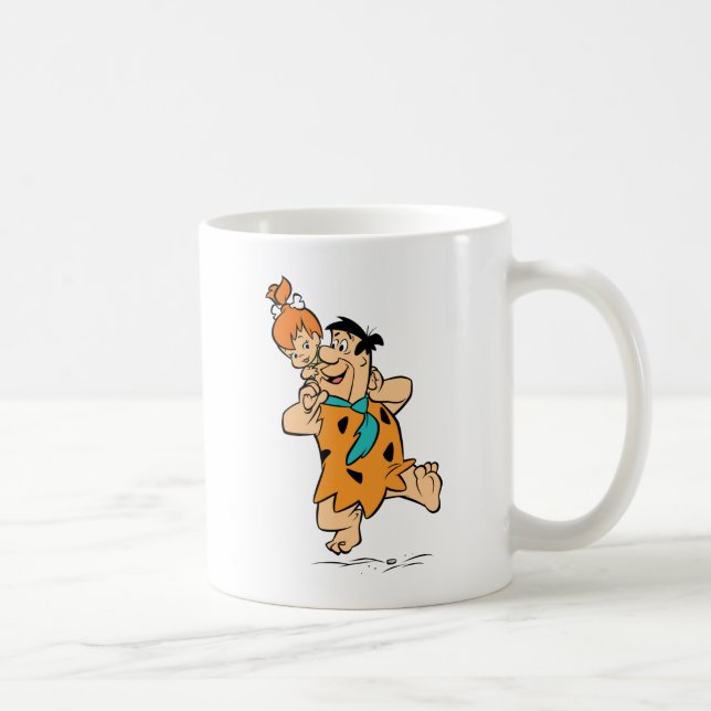 Caneca De Café Os Flintstones | Fred & Pebbles Flintstone (Direita)