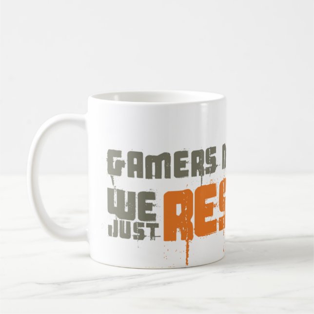 Caneca De Café Os Gamers nunca morrem nós apenas Respawn (Esquerda)