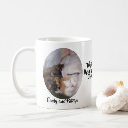 Caneca De Café Os gatos adoram duas fotos e nomes
