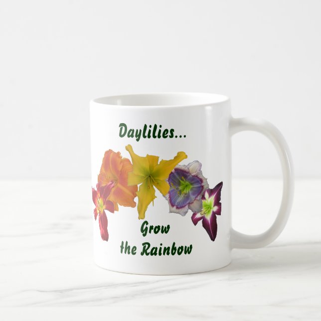 Caneca De Café Os hemerocallis crescem o arco-íris (Direita)
