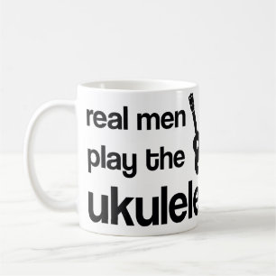 CANECA DE CAFÉ OS HOMENS REAIS JOGAM O UKULELE