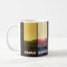 Caneca De Café Os horizontes da terra de Venus Moon Marte e titã