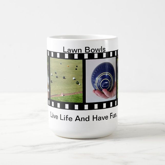 Caneca De Café Os Lawn Bowls Se Divertem E Vivem, (Centro)
