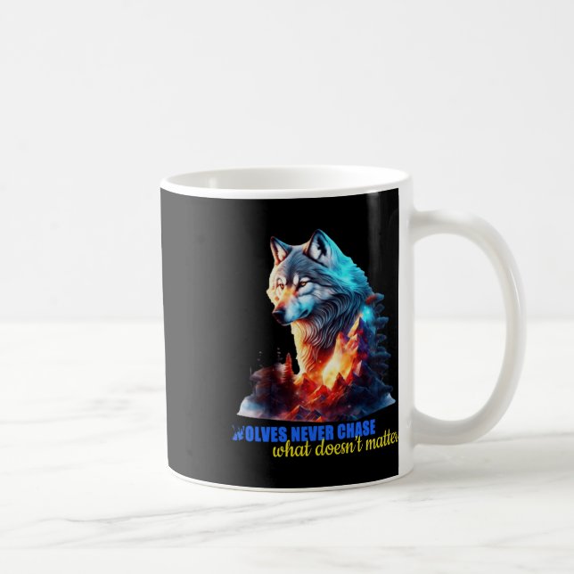Caneca De Café Os Lobos Nunca Perseguem O Que Não (Direita)