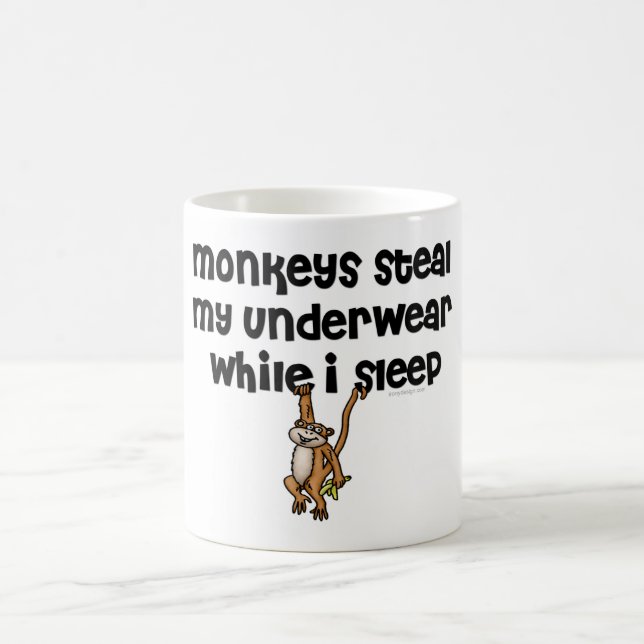 Caneca De Café Os macacos roubam meu roupa interior! (Centro)