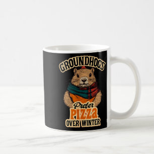 Caneca De Café Os marmotas preferem pizza a diversão de inverno e