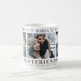 Caneca De Café Os melhores amigos através de três fotos espessas 