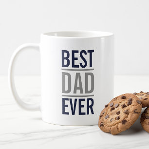 Caneca De Café Os melhores azuis marinhos e cinza modernos do pai