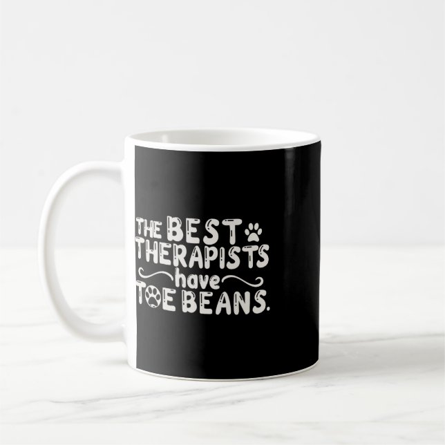 Caneca De Café Os Melhores Terapeutas Têm Gatos Com Dedinhos e Hu (Esquerda)