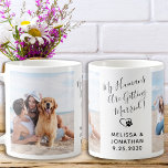 Caneca De Café Os Meus Humanos Casam-Se Com 2 Foto De Cachorro De<br><div class="desc">Celebre seu noivado e dê um casamento único para cães salve as datas com esta foto personalizada, e personalize a caneca de café "Meus Humanos se Casam". Personalize com suas fotos, nomes e data favoritos. COPYRIGHT © 2020 Judy Burrows, Black Dog Art - Todos Os Direitos Reservados. Os Meus Humanos...</div>