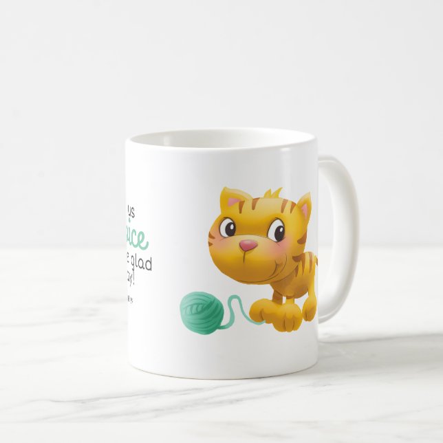 Caneca De Café Os miúdos bonitos gato e a bíblia do fio verse a (Frente Esquerda)