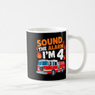 Caneca De Café Os Miúdos Tocam o Alarme Tenho 4 Anos 4º Aniversár