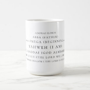 Caneca De Café Os Nomes de Deus da Tipografia Cristã
