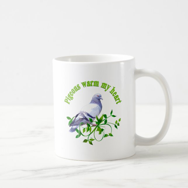 Caneca De Café Os pombos aquecem meu coração (Direita)