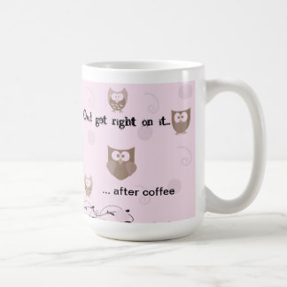 Caneca De Café Os pontos cor-de-rosa das corujas de Brown rodam