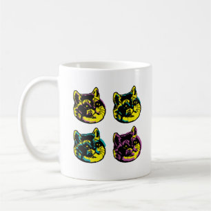 Caneca De Café Os Quatro Gatinhos, Pop de Arte De Gatinho