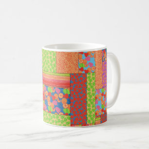 Caneca De Café Os retalhos coloridos do falso do verão frutifica