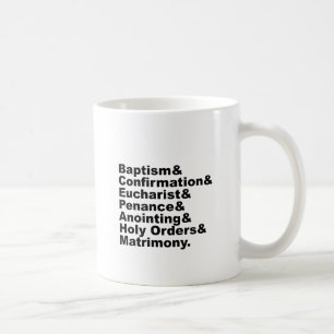 Caneca De Café Os Sete Sacramentos da Cristandade e do Catolicism