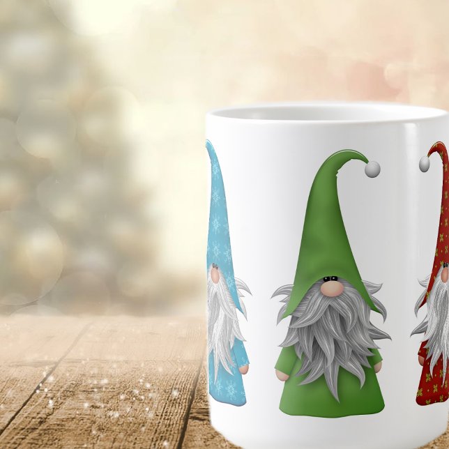 Caneca De Café Os Três Gnomos de Natal (Criador carregado)