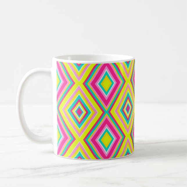 Caneca De Café Os triângulos geométricos modernos sem costura tra (Esquerda)