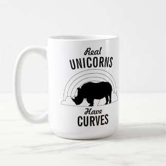 Caneca De Café Os unicórnios reais têm as curvas engraçadas