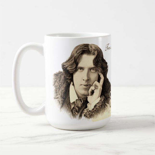 Caneca De Café Oscar Wilde Tea Quote (Esquerda)