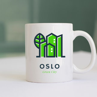 Caneca De Café Oslo Noruega Europa — Cidade Verde Sustentável