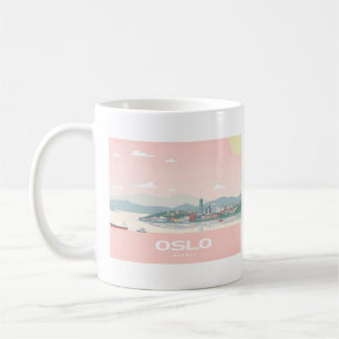 Caneca De Café Oslo Noruega Fjord Pastel Viagem