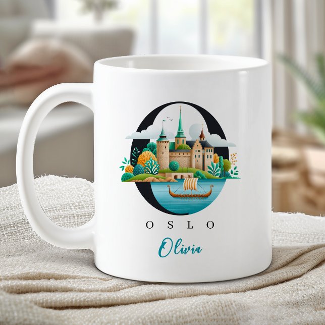 Caneca De Café Oslo Noruega Monograma Letra O Presente Personaliz (Oslo Norway Monogram Letter O Personalized Gift Coffee Mug)