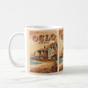 Caneca De Café Oslo praia Noruega lembranças e presentes de colhe