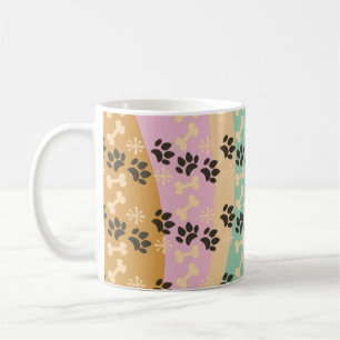 Caneca De Café Osso de Pata de Animal com Padrão de Floco de Neve