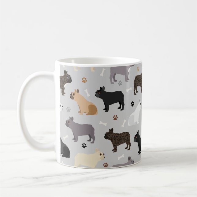 Caneca De Café Ossos do Buldogue Francês e Cinzas de patas (Esquerda)