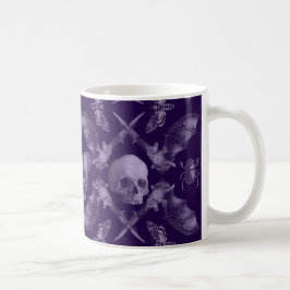 Caneca De Café Ossos e Morcegos