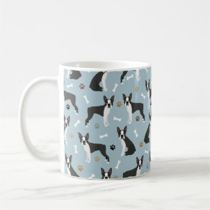 Caneca De Café Ossos e patas de Boston Terrier